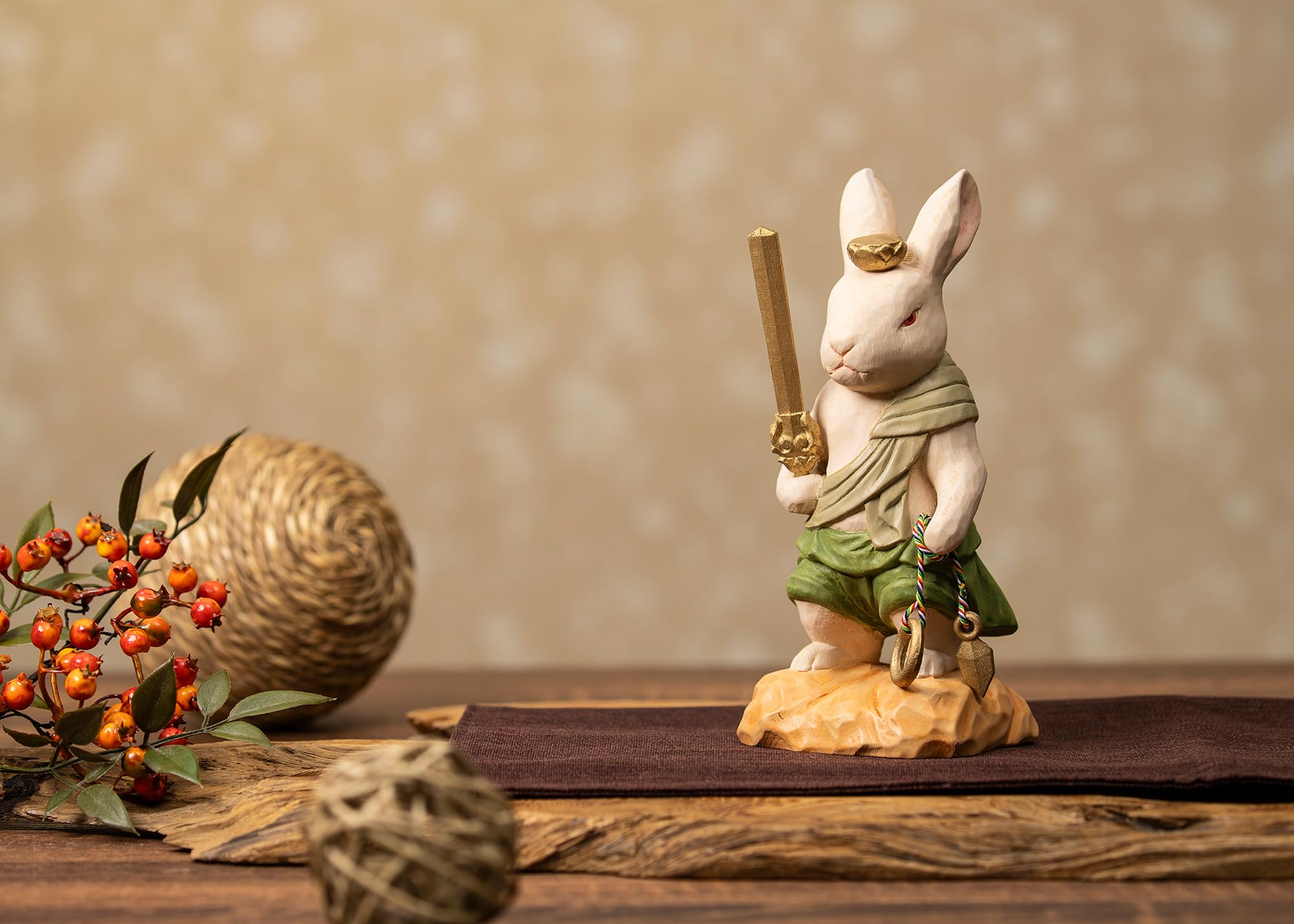 うさぎ様8【1931】木彫り三開仏 うさぎ様8【1931】木彫り三開仏